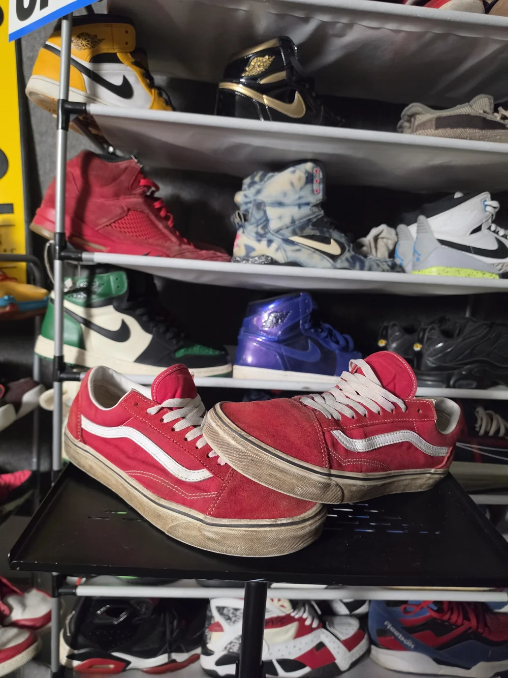 🔥 Red Vans Men Size 10 Old Skool Suede Sneakers